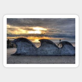 Revere Beach Reservation Wave Sculpture Revere MA Sticker